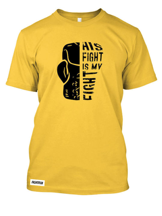 FightFlix Men's Short Sleeve T-shirt Yellow