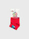 Design Letters Ankle Socks Red