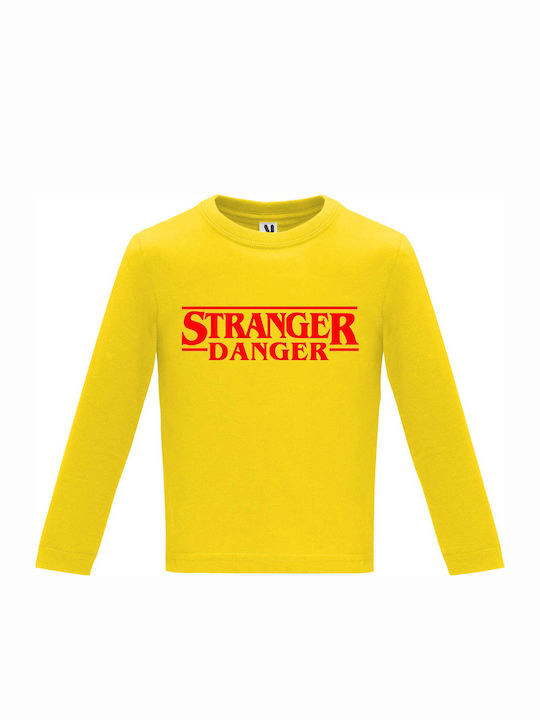 Kinderhemd Langarm Gelb Stranger Things, Stranger Danger