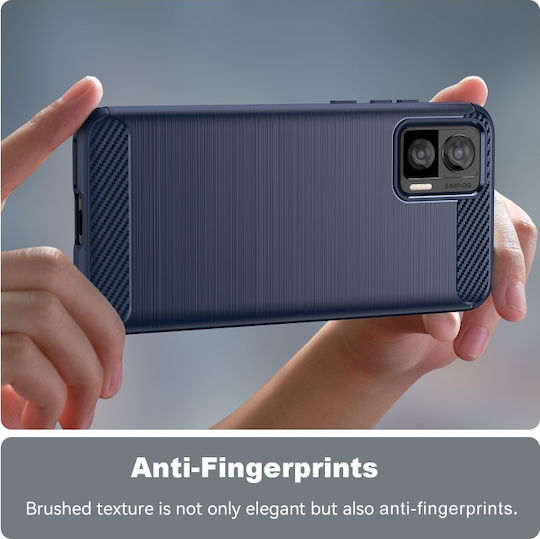 Neo Brushed Texture Carbon Fiber Задна корица Силикон Син (Motorola Edge 30)