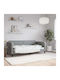 Canapea Pat Single Gri cu Lamele pentru Saltea 90x190cm