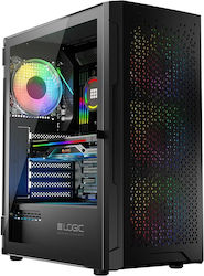 Logic Aramis ARGB Gaming Midi Tower Κουτί Υπολογιστή με Πλαϊνό Παράθυρο Μαύρο