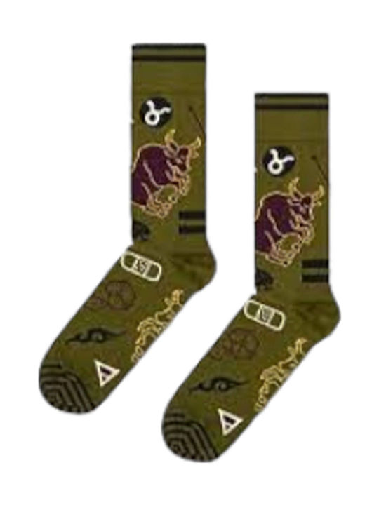 Happy Socks Κάλτσες με Σχέδια Λαδί