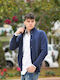 Herren Strickjacke mit Knöpfen Blau