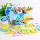 Marionette Wooden Toys Shape Sorting Toy Elephant With 5 Geometric Shapes And Colors made of Wood