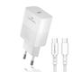 Leewello Încărcător cu Port USB-C și Cablu USB-C 20W Albς (LW-CDQ18)