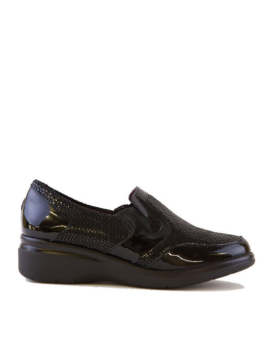 Leather Women's Moccasins in Black Color