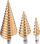 AMiO Set of 3 Conical Drills HSS Titanium for Metal