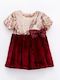 Children's Dress Long Sleeve Velvet Red