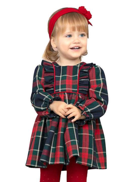 Abel & Lula Kids Dress Checked Long Sleeve Blue