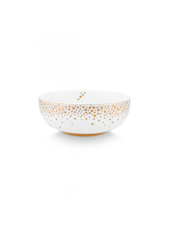 PiP Studio Royal Winter Servierschüssel Rund aus Porzellan Weiß mit Durchmesser 15cm