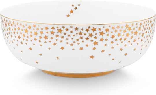 PiP Studio Royal Winter Servierschüssel Rund aus Porzellan Weiß mit Durchmesser 15cm