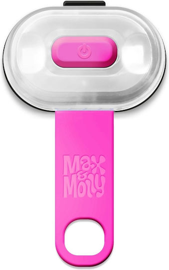 Max & Molly Идентификационен знак за куче със Светлина Розов от Каучук
