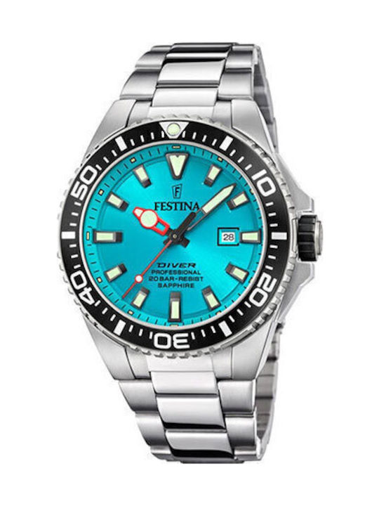 Festina Diver Ανδρικό Ρολόι 45mm Μπαταρίας με Α...
