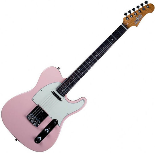Jet Guitars Electric Guitar 6 Strings T Style Pink with Case