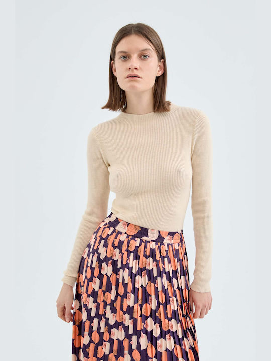 Compania Fantastica Women's Long Sleeve Sweater Beige