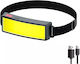 Ideahellas Rechargeable Headlamp LED IP64 with Maximum Brightness 1600lm Black