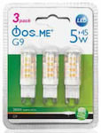 Fos me Λάμπες LED για Ντουί G9 Ψυχρό Λευκό 3τμχ