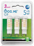 Fos me LED Bulbs for Socket G9 Cool White 3pcs