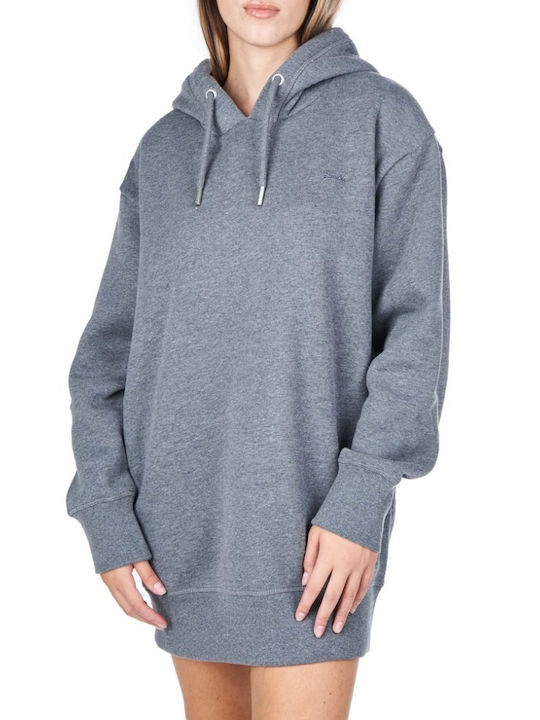 Superdry Essential Mini Dress with Hood Gray