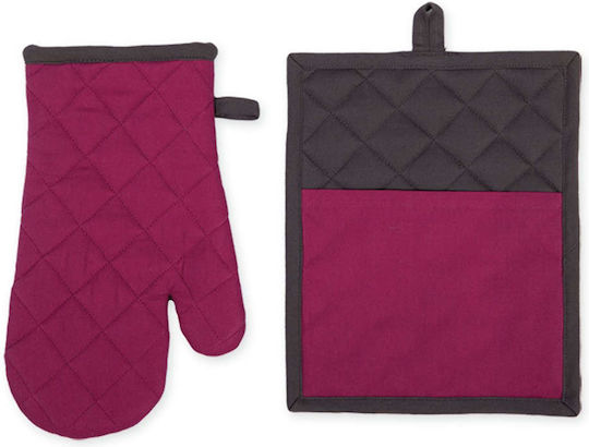 Nef-Nef Homeware Kitchen Pot Holders Set Fabric Purple 2pcs