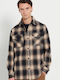 Funky Buddha Men's Shirt Overshirt Long Sleeve Flannel Checked Plaid