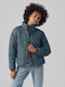 Vero Moda Women's Short Bomber Jacket for Winter Light Blue