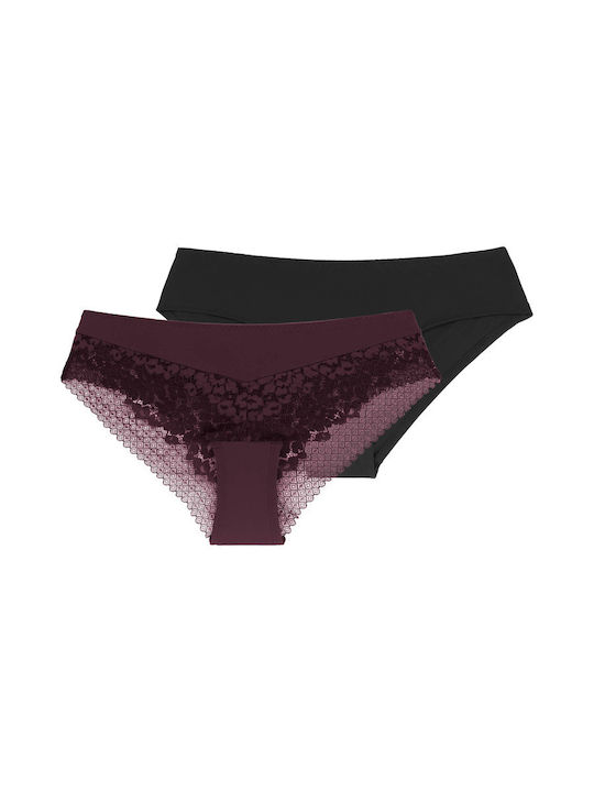 Femei Slip 2Pack cu Dantelă Roșii