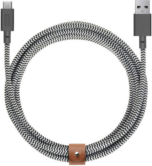 Native Union Belt USB 2.0 Cable USB-C male - USB-A 3m BELT-AC-ZEB-3-NP