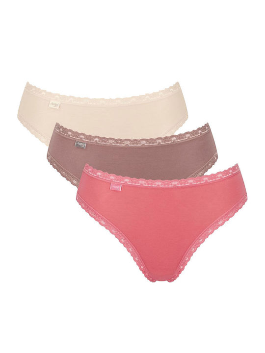 24/7 Weekend Tai Βαμβακερά Γυναικεία Slip 3Pack Μπεζ