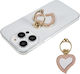 Heart Design with Strass Mobile Ring Holder in Gold color