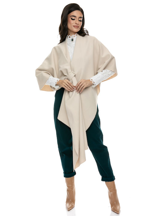 RichgirlBoudoir Long Women's Poncho Beige