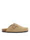 Plakton Men's Leather Slippers Afelpado Tan