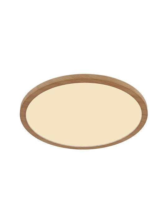 Globo Lighting Sapana Ceiling Mount Light Bathroom 29.4cm Brown with Integrated LED