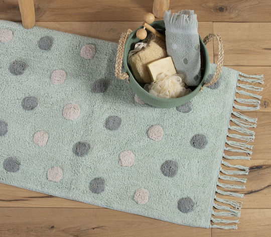 Nef-Nef Homeware Bath Mat Cotton Serendipity 034006 Green 50x80cm