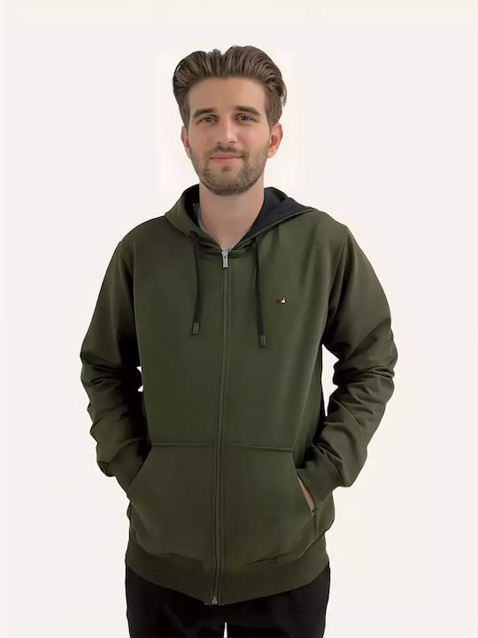 Men's Sweatshirt Hooded Jacket Khaki