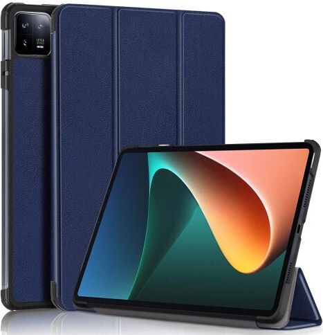 Три-слойна Стойка Флип Капак Тъмносин Xiaomi Pad 6