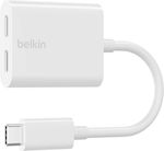 Belkin Connect Convertor USB-C masculin în USB-C 2x femelă Alb