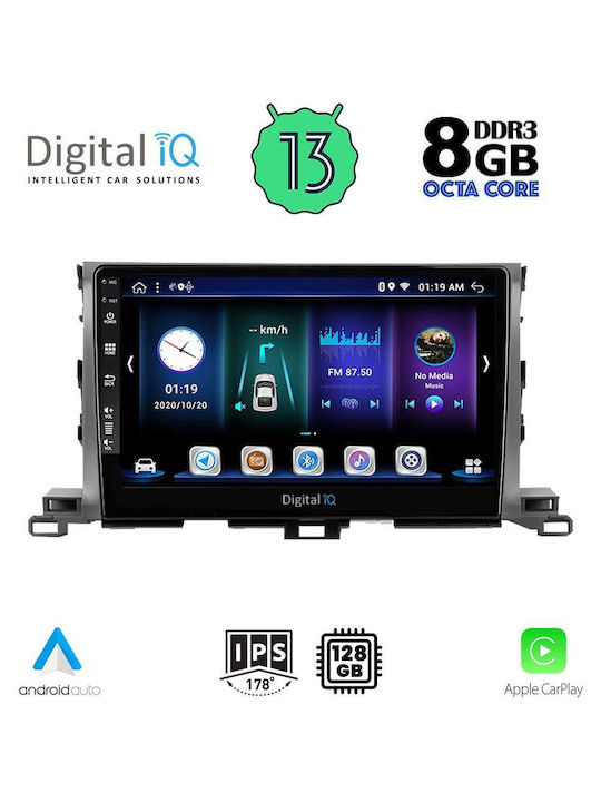 Digital IQ Ηχοσύστημα Αυτοκινήτου για Toyota Highlander 2014-2019 (Bluetooth/USB/WiFi/GPS) με Οθόνη Αφής 10"