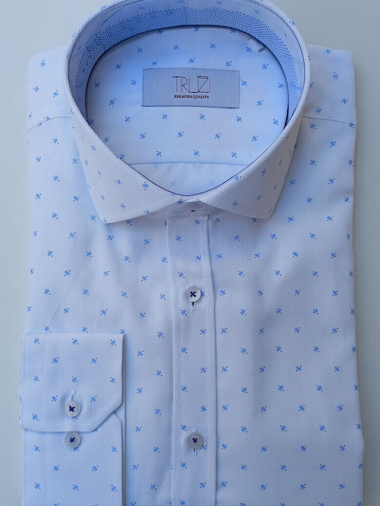 Cămașă din Denim cu Mânecă Lungă Albă