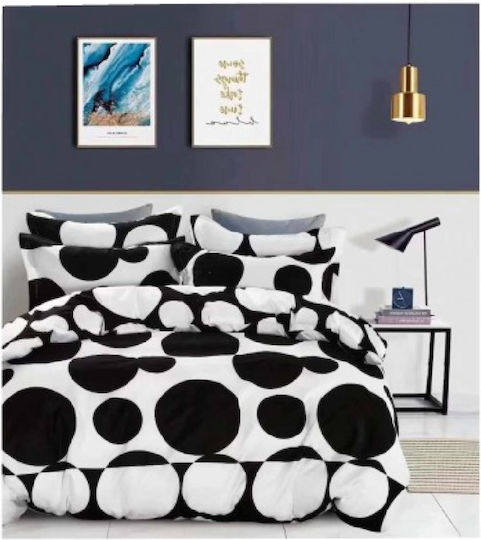 Marwa Πάπλωμα Διπλό με Γέμιση Microfiber 200x240εκ. 2166 Μαύρο