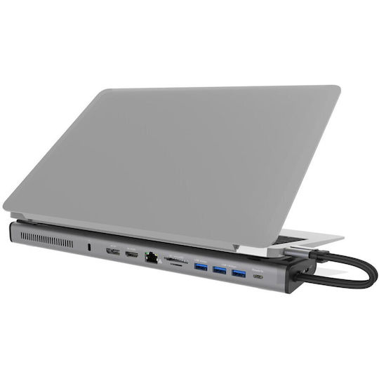 J5create USB-C Stație de andocare cu HDMI/DisplayPort 4K PD Ethernet Argintiu (JCD552-N)