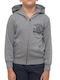 Kids Sweatshirt Cardigan with Hood Gray