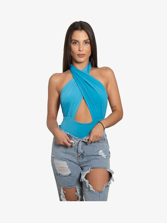 Olian Sleeveless Bodysuit Blue