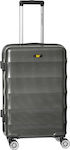 CAT Medium Travel Suitcase Hard Black with 4 Wheels Height 65cm.