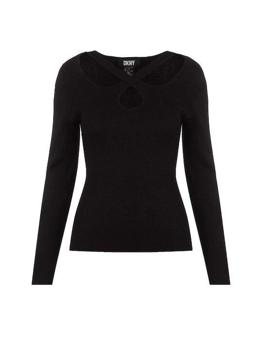 DKNY Women's Long Sleeve Pullover Black