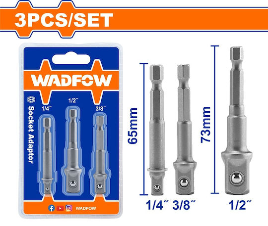 Wadfow Adapter mit Aufnahme HEX / 1/2'' und Ausgang Bit-Halter / 1/2''