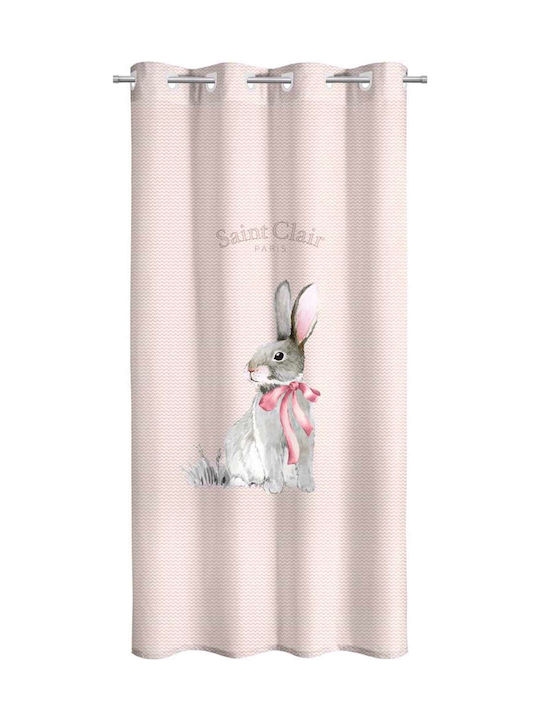 Saint Clair Παιδική Κουρτίνα Lapin με Τρουκς Ροζ 160x240εκ.
