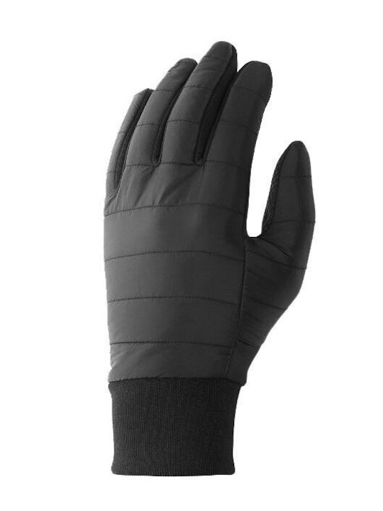4F Μαύρα Πλεκτά Γάντια Αφής