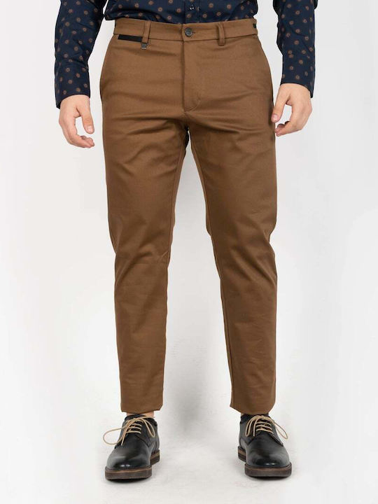 Vittorio Artist Men's Trousers Chino in Slim Fit Brown